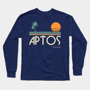 Aptos California Sunset and Palm Trees Long Sleeve T-Shirt